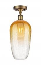 Innovations Lighting 516-1C-BB-G484-7AM - Brookhaven Flute - 1 Light - 7 inch - Brushed Brass - Semi-Flush Mount