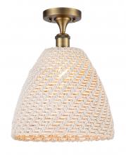 Innovations Lighting 516-1C-BB-NBD-12-NAT - Bristol Natural - 1 Light - 6 inch - Brushed Brass - Semi-Flush Mount