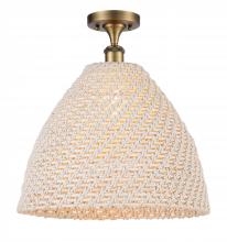 Innovations Lighting 516-1C-BB-NBD-16-NAT - Bristol Natural - 1 Light - 6 inch - Brushed Brass - Semi-Flush Mount