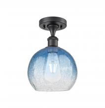 Innovations Lighting 516-1C-BK-G483-8SB - Brookhaven Globe - 1 Light - 8 inch - Matte Black - Semi-Flush Mount