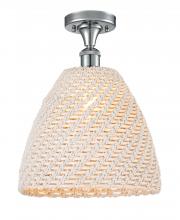 Innovations Lighting 516-1C-PC-NBD-12-NAT - Bristol Natural - 1 Light - 6 inch - Polished Chrome - Semi-Flush Mount