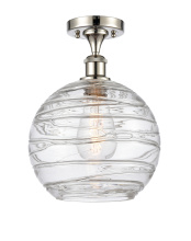 Innovations Lighting 516-1C-PN-G1213-10CL - Athens Deco Swirl - 1 Light - 10 inch - Polished Nickel - Semi-Flush Mount