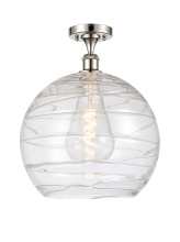 Innovations Lighting 516-1C-PN-G1213-14CL - Athens Deco Swirl - 1 Light - 14 inch - Polished Nickel - Semi-Flush Mount
