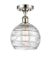 Innovations Lighting 516-1C-PN-G1213-8CL - Athens Deco Swirl - 1 Light - 8 inch - Polished Nickel - Semi-Flush Mount