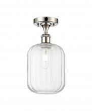 Innovations Lighting 516-1C-PN-G460-7CL - Preston Cylinder - 1 Light - 7 inch - Polished Nickel - Semi-Flush Mount