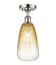 Innovations Lighting 516-1C-PN-G480-6AM - Brookhaven Almond - 1 Light - 6 inch - Polished Nickel - Semi-Flush Mount