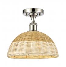Innovations Lighting 516-1C-PN-NBD2-12-NAT - Bristol Natural II - 1 Light - 12 inch - Polished Nickel - Semi-Flush Mount