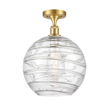 Innovations Lighting 516-1C-SG-G1213-12CL - Athens Deco Swirl - 1 Light - 12 inch - Satin Gold - Semi-Flush Mount