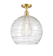 Innovations Lighting 516-1C-SG-G1213-14CL - Athens Deco Swirl - 1 Light - 14 inch - Satin Gold - Semi-Flush Mount