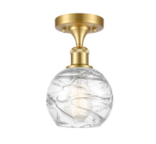 Innovations Lighting 516-1C-SG-G1213-6CL - Athens Deco Swirl - 1 Light - 6 inch - Satin Gold - Semi-Flush Mount
