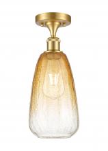 Innovations Lighting 516-1C-SG-G480-6AM - Brookhaven Almond - 1 Light - 6 inch - Satin Gold - Semi-Flush Mount