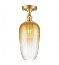 Innovations Lighting 516-1C-SG-G484-7AM - Brookhaven Flute - 1 Light - 7 inch - Satin Gold - Semi-Flush Mount