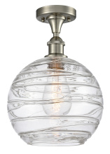 Innovations Lighting 516-1C-SN-G1213-10CL - Athens Deco Swirl - 1 Light - 10 inch - Brushed Satin Nickel - Semi-Flush Mount