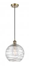 Innovations Lighting 516-1P-AB-G1213-10 - Athens Deco Swirl - 1 Light - 10 inch - Antique Brass - Cord hung - Mini Pendant