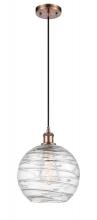 Innovations Lighting 516-1P-AC-G1213-10 - Athens Deco Swirl - 1 Light - 10 inch - Antique Copper - Cord hung - Mini Pendant