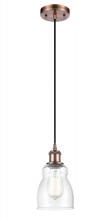 Innovations Lighting 516-1P-AC-G394 - Ellery - 1 Light - 5 inch - Antique Copper - Cord hung - Mini Pendant