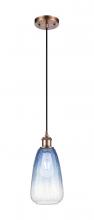 Innovations Lighting 516-1P-AC-G480-6SB - Brookhaven Almond - 1 Light - 6 inch - Antique Copper - Cord hung - Mini Pendant