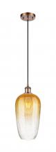Innovations Lighting 516-1P-AC-G484-7AM - Brookhaven Flute - 1 Light - 7 inch - Antique Copper - Cord hung - Mini Pendant