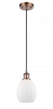 Innovations Lighting 516-1P-AC-G81 - Eaton - 1 Light - 6 inch - Antique Copper - Cord hung - Mini Pendant