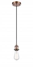 Innovations Lighting 516-1P-AC - Bare Bulb - 1 Light - 5 inch - Antique Copper - Cord hung - Mini Pendant