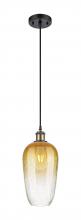Innovations Lighting 516-1P-BAB-G484-7AM - Brookhaven Flute - 1 Light - 7 inch - Black Antique Brass - Cord hung - Mini Pendant