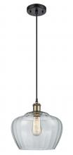 Innovations Lighting 516-1P-BAB-G92-L - Fenton - 1 Light - 11 inch - Black Antique Brass - Cord hung - Mini Pendant