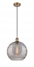 Innovations Lighting 516-1P-BB-G1213-12SM - Athens Deco Swirl - 1 Light - 12 inch - Brushed Brass - Cord hung - Mini Pendant