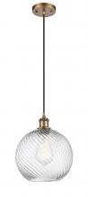Innovations Lighting 516-1P-BB-G1214-10 - Large Twisted Swirl 1 Light Mini Pendant