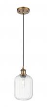 Innovations Lighting 516-1P-BB-G460-7CL - Preston Cylinder - 1 Light - 7 inch - Brushed Brass - Cord hung - Mini Pendant