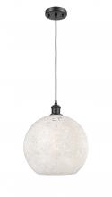 Innovations Lighting 516-1P-BK-G1216-12WM - White Mouchette - 1 Light - 12 inch - Matte Black - Cord Hung - Mini Pendant