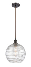 Innovations Lighting 516-1P-OB-G1213-10CL - Athens Deco Swirl - 1 Light - 10 inch - Oil Rubbed Bronze - Cord hung - Mini Pendant