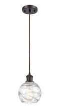 Innovations Lighting 516-1P-OB-G1213-6CL - Athens Deco Swirl - 1 Light - 6 inch - Oil Rubbed Bronze - Cord hung - Mini Pendant