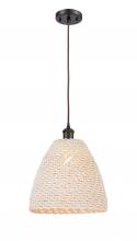 Innovations Lighting 516-1P-OB-NBD-12-NAT - Bristol Natural - 1 Light - 6 inch - Oil Rubbed Bronze - Cord hung - Mini Pendant
