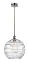Innovations Lighting 516-1P-PC-G1213-12CL - Athens Deco Swirl - 1 Light - 12 inch - Polished Chrome - Cord hung - Mini Pendant
