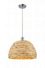 Innovations Lighting 516-1P-PC-RBD-16-NAT - Woven Rattan - 1 Light - 16 inch - Polished Chrome - Multi Pendant