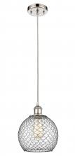 Innovations Lighting 516-1P-PN-G122-8CBK - Farmhouse Chicken Wire - 1 Light - 8 inch - Polished Nickel - Cord hung - Mini Pendant