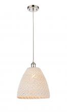 Innovations Lighting 516-1P-PN-NBD-12-NAT - Bristol Natural - 1 Light - 6 inch - Polished Nickel - Cord hung - Mini Pendant