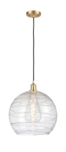 Innovations Lighting 516-1P-SG-G1213-14CL - Athens Deco Swirl - 1 Light - 14 inch - Satin Gold - Cord hung - Mini Pendant