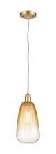 Innovations Lighting 516-1P-SG-G480-6AM - Brookhaven Almond - 1 Light - 6 inch - Satin Gold - Cord hung - Mini Pendant