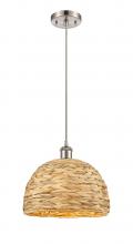 Innovations Lighting 516-1P-SN-RBD-12-NAT - Woven Rattan - 1 Light - 12 inch - Satin Nickel - Multi Pendant