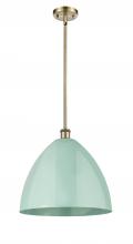 Innovations Lighting 516-1S-AB-MBD-16-SF - Plymouth - 1 Light - 16 inch - Antique Brass - Pendant