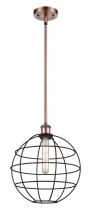Innovations Lighting 516-1S-AC-CE-12-BK - Lake Placid - 1 Light - 12 inch - Antique Copper - Mini Pendant