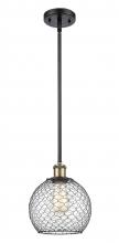 Innovations Lighting 516-1S-BAB-G122-8CBK-LED - Farmhouse Chicken Wire - 1 Light - 8 inch - Black Antique Brass - Mini Pendant