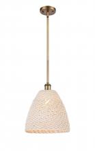 Innovations Lighting 516-1S-BB-NBD-12-NAT - Bristol Natural - 1 Light - 6 inch - Brushed Brass - Mini Pendant