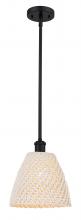 Innovations Lighting 516-1S-BK-NBD-9-NAT - Bristol Natural - 1 Light - 6 inch - Matte Black - Mini Pendant