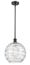 Innovations Lighting 516-1S-OB-G1213-12CL - Athens Deco Swirl - 1 Light - 12 inch - Oil Rubbed Bronze - Stem hung - Mini Pendant