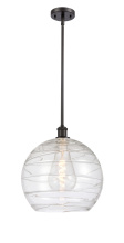 Innovations Lighting 516-1S-OB-G1213-14CL - Athens Deco Swirl - 1 Light - 14 inch - Oil Rubbed Bronze - Stem hung - Mini Pendant