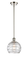 Innovations Lighting 516-1S-PN-G1213-8CL - Athens Deco Swirl - 1 Light - 8 inch - Polished Nickel - Stem hung - Mini Pendant