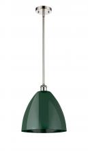 Innovations Lighting 516-1S-PN-MBD-12-GR - Plymouth - 1 Light - 12 inch - Polished Nickel - Pendant