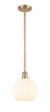 Innovations Lighting 516-1S-SG-G1217-8WV - White Venetian - 1 Light - 8 inch - Satin Gold - Mini Pendant